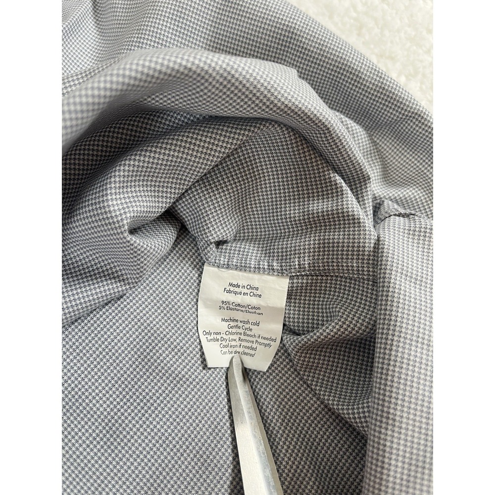 John Varvatos Gray White Geometric Long Sleeve Button Up Shirt Men's 16.5 32/33‎ - Picture 5 of 8